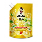 Высокоэкономичный гель KENSAI для мытья посуды и детских принадлежностей, с ароматом японского лимона, см. блок 800 мл